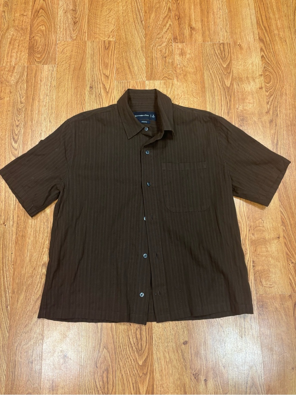 Abercrombie & Fitch Brown Short Sleeve Linen Shirt